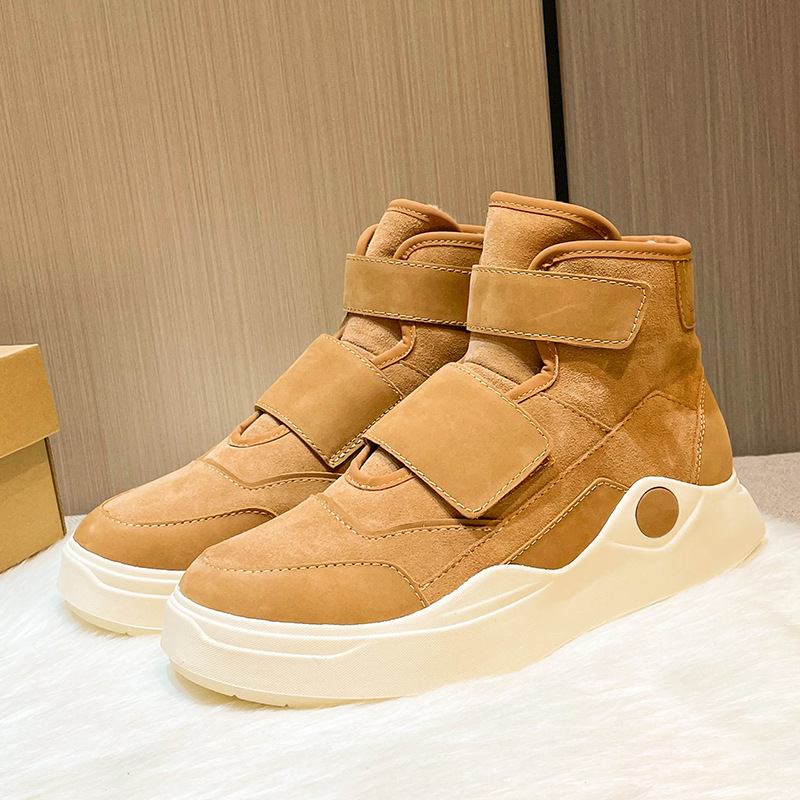 东北大棉靴雪地靴男款皮毛一体真皮羊毛加绒加厚保暖防滑短靴潮流