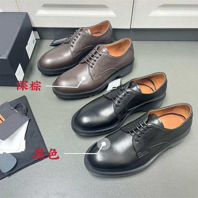 新款男士商务休闲带正装德比皮鞋 全意小牛皮面里脚垫 耐磨防滑底