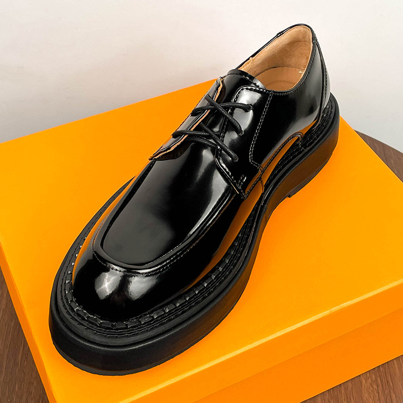 黄宗泽同款皮鞋男商务正装德比鞋男厚底内增高亮皮结婚新郎鞋透气