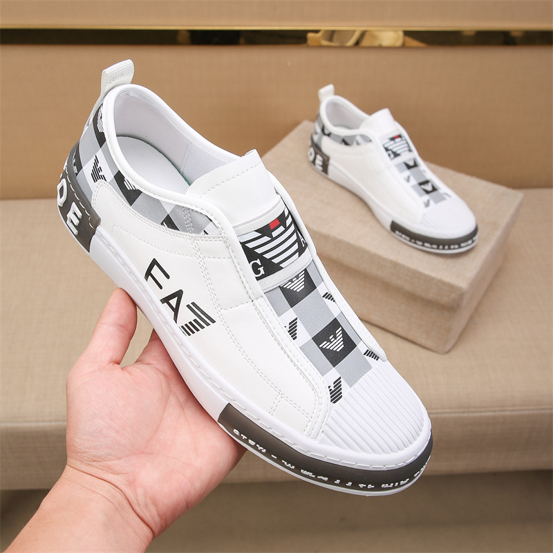 欧洲站男鞋潮牌真皮2025年新款秋季懒人小白鞋男士一脚蹬休闲板鞋