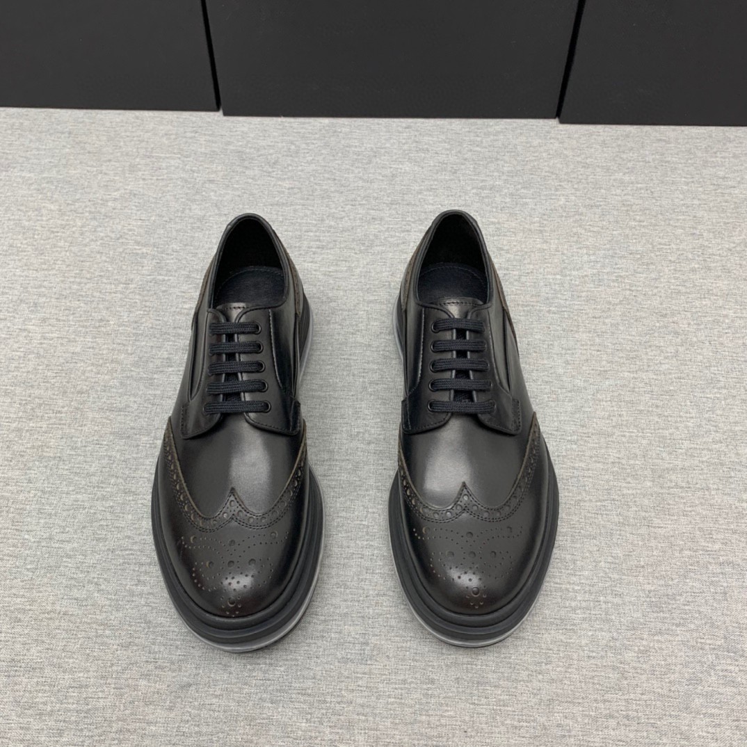 潮流商务男鞋英伦雕花意进口开边珠真皮面鞋里全牛皮气垫减震底