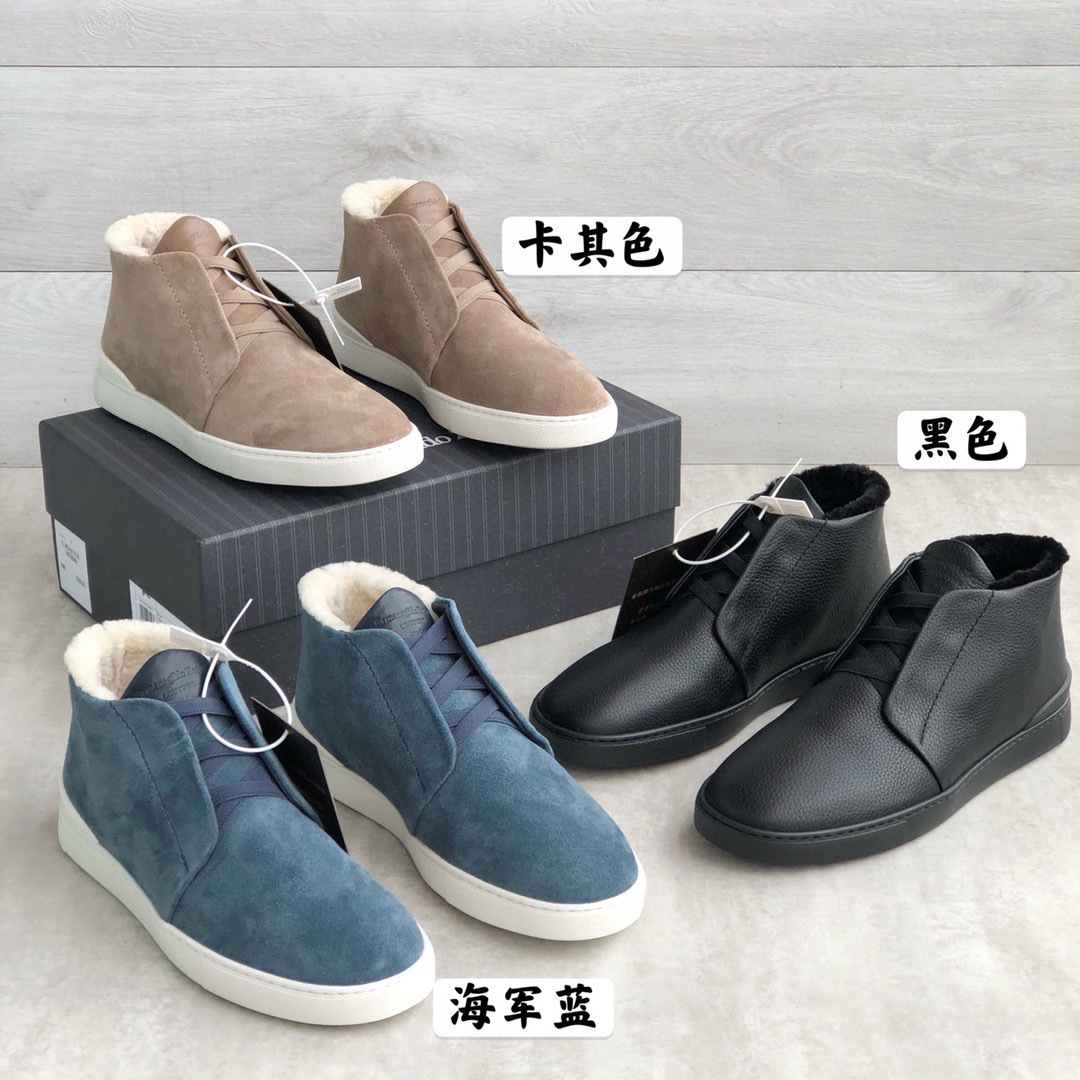 Ez冬季新款高帮羊毛鞋男鞋短靴子雪地靴时尚保暖轻盈舒适松紧带